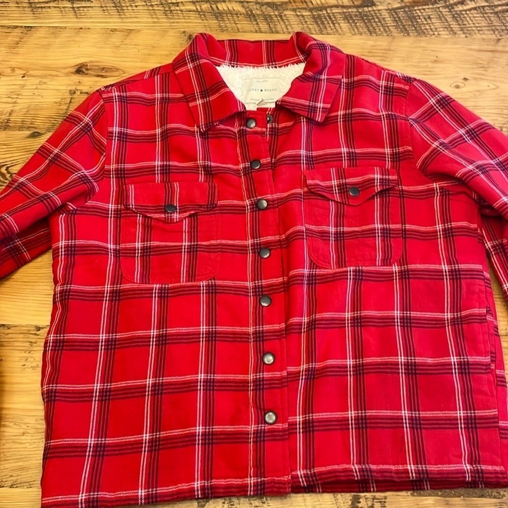 Lucky Brand flannel/fleece shacket medium